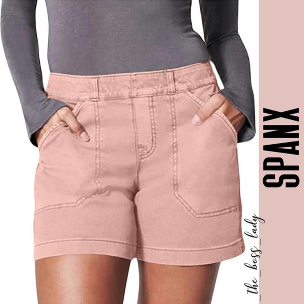 SPANX Pink High-Waist Utility Shorts
